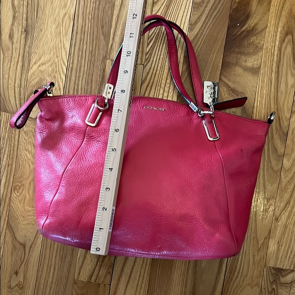 Coach Pink Leather Tote with Detachable Strap - Picture 4 of 5
